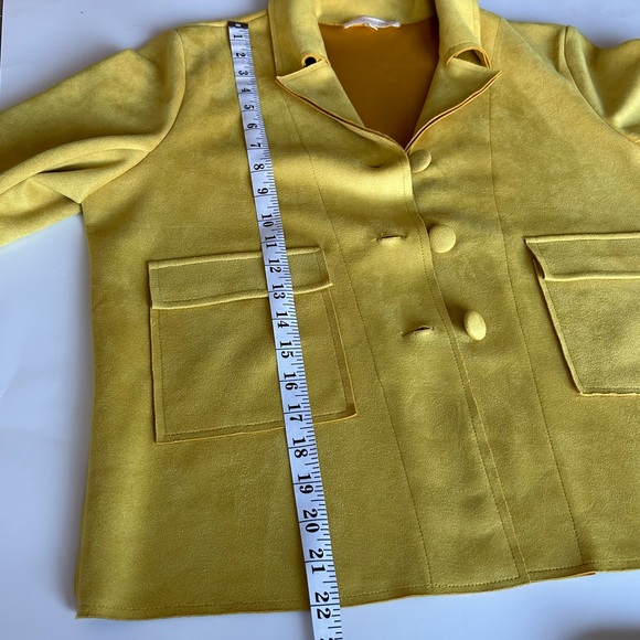 Anthropology Solitaire Mustard Yellow Suede Blazer - Picture 6 of 7